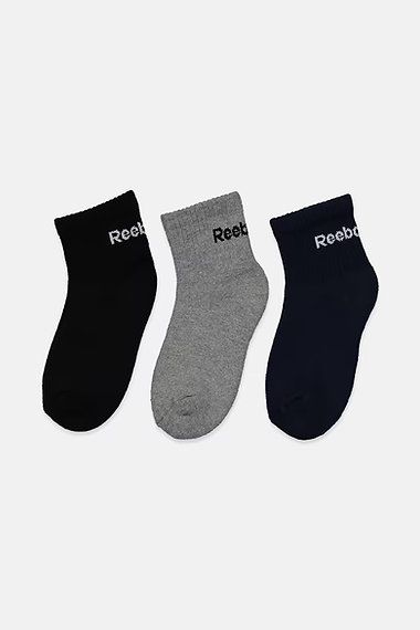 Toddler Boys Plain 3 Pairs Socks, Multicolour