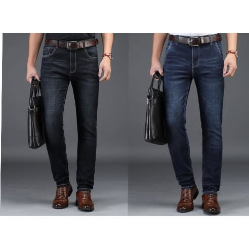 Set of 2 Casual Jeans For Men - Black & Blue