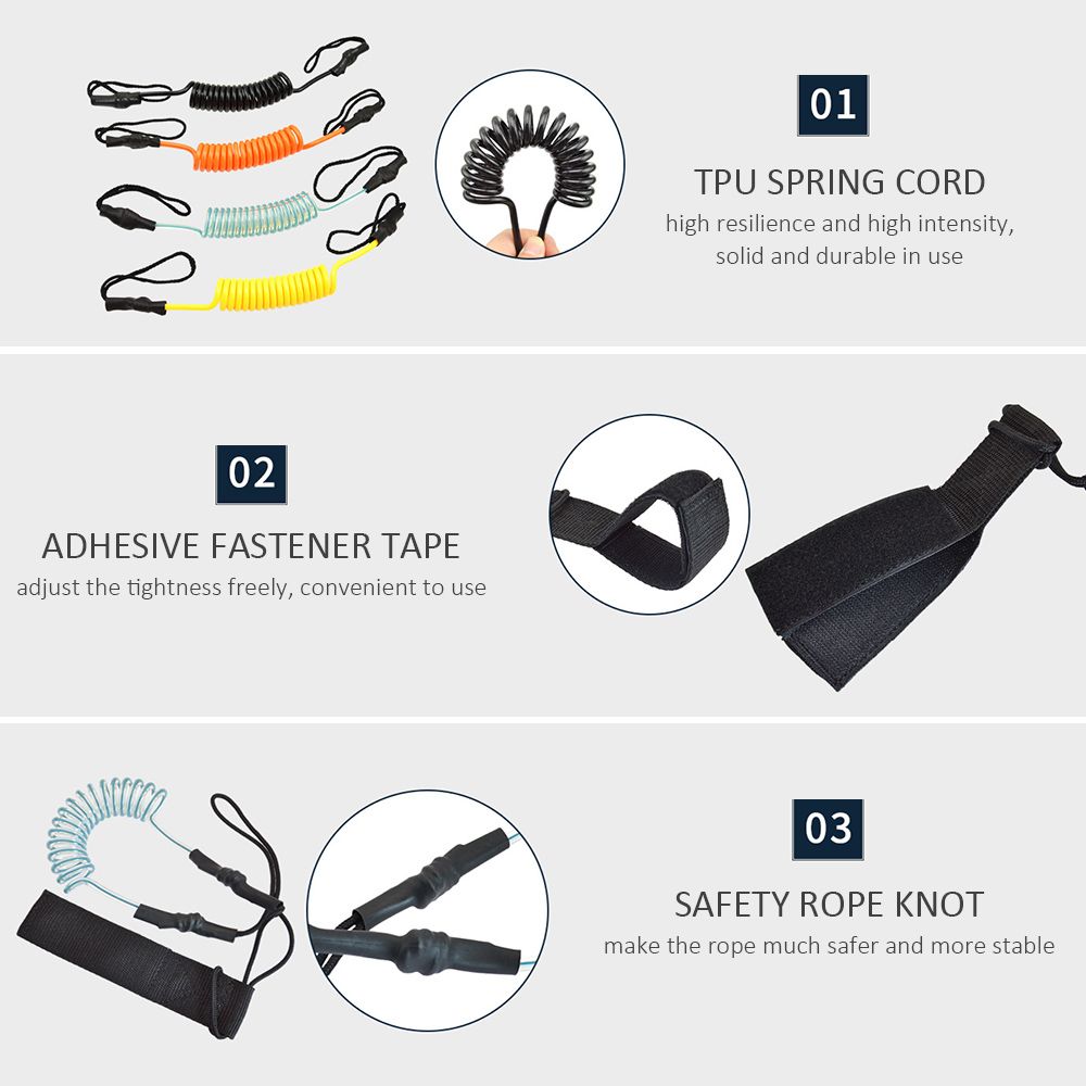 Kayak Paddle Board Leash SUP Paddle Stretchable Leash Kayak
