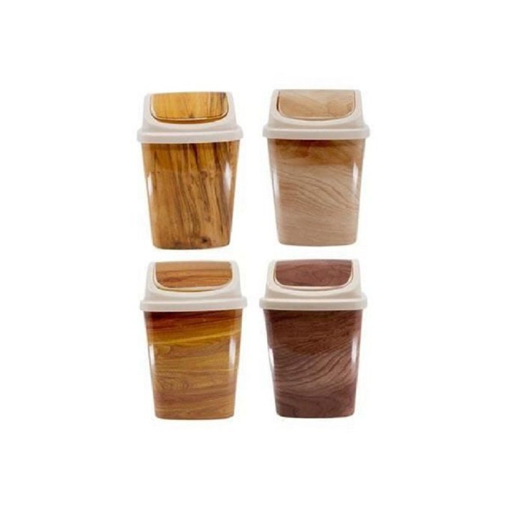 360Swing Bamboo Brown Waste Bin + 3Rolls (90pcs Garbage Bags