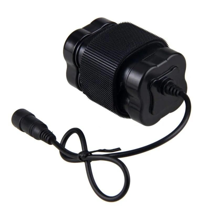 Black Rechargeable Power Source 12000mAh 8.4V 4x18650 Battery Pack for Bicycle Light Bike Head Lamp