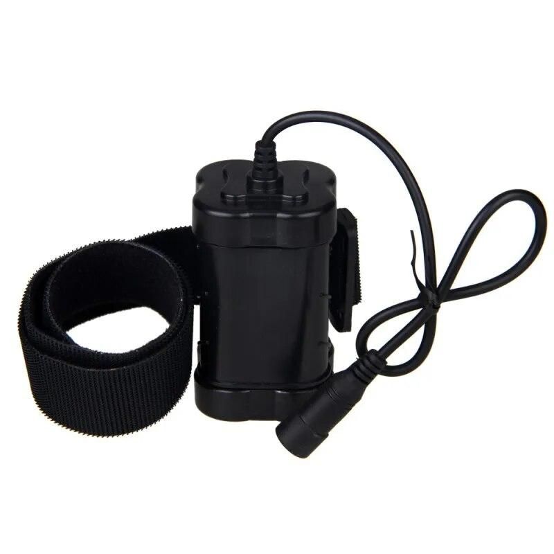 Black Rechargeable Power Source 12000mAh 8.4V 4x18650 Battery Pack for Bicycle Light Bike Head Lamp