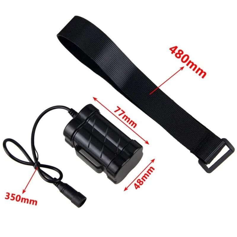 Black Rechargeable Power Source 12000mAh 8.4V 4x18650 Battery Pack for Bicycle Light Bike Head Lamp