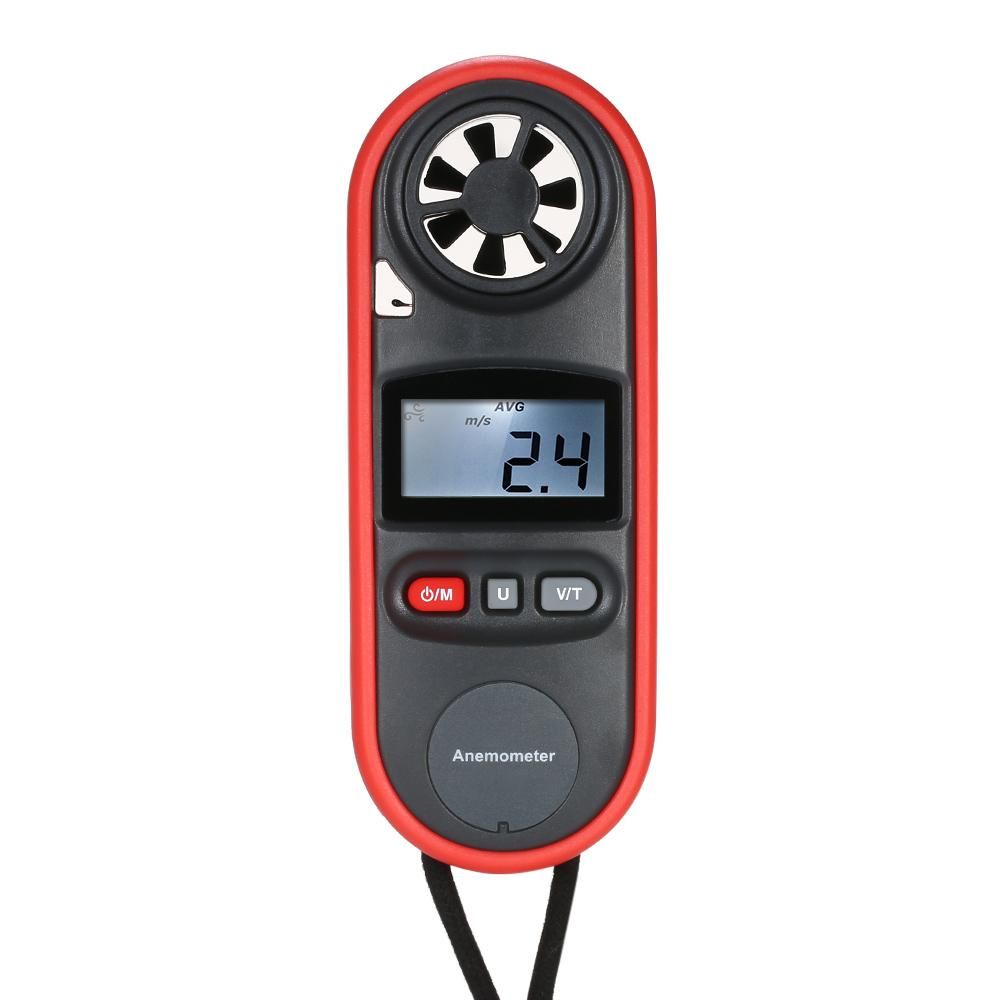 Mini Digital Anemometer Beaufort Scale IP67 Thermometer Handheld Anemometro Pocket Wind Speed Meter Air Velocity Wind Temperature Speed Chill Indicator Measure Meter  Backlight LCD with Max/AVG Mode