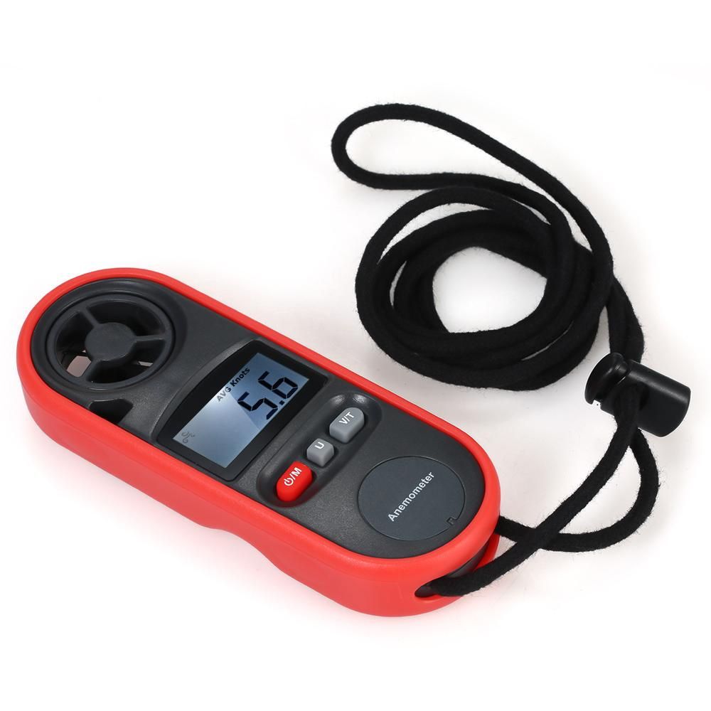 Mini Digital Anemometer Beaufort Scale IP67 Thermometer Handheld Anemometro Pocket Wind Speed Meter Air Velocity Wind Temperature Speed Chill Indicator Measure Meter  Backlight LCD with Max/AVG Mode