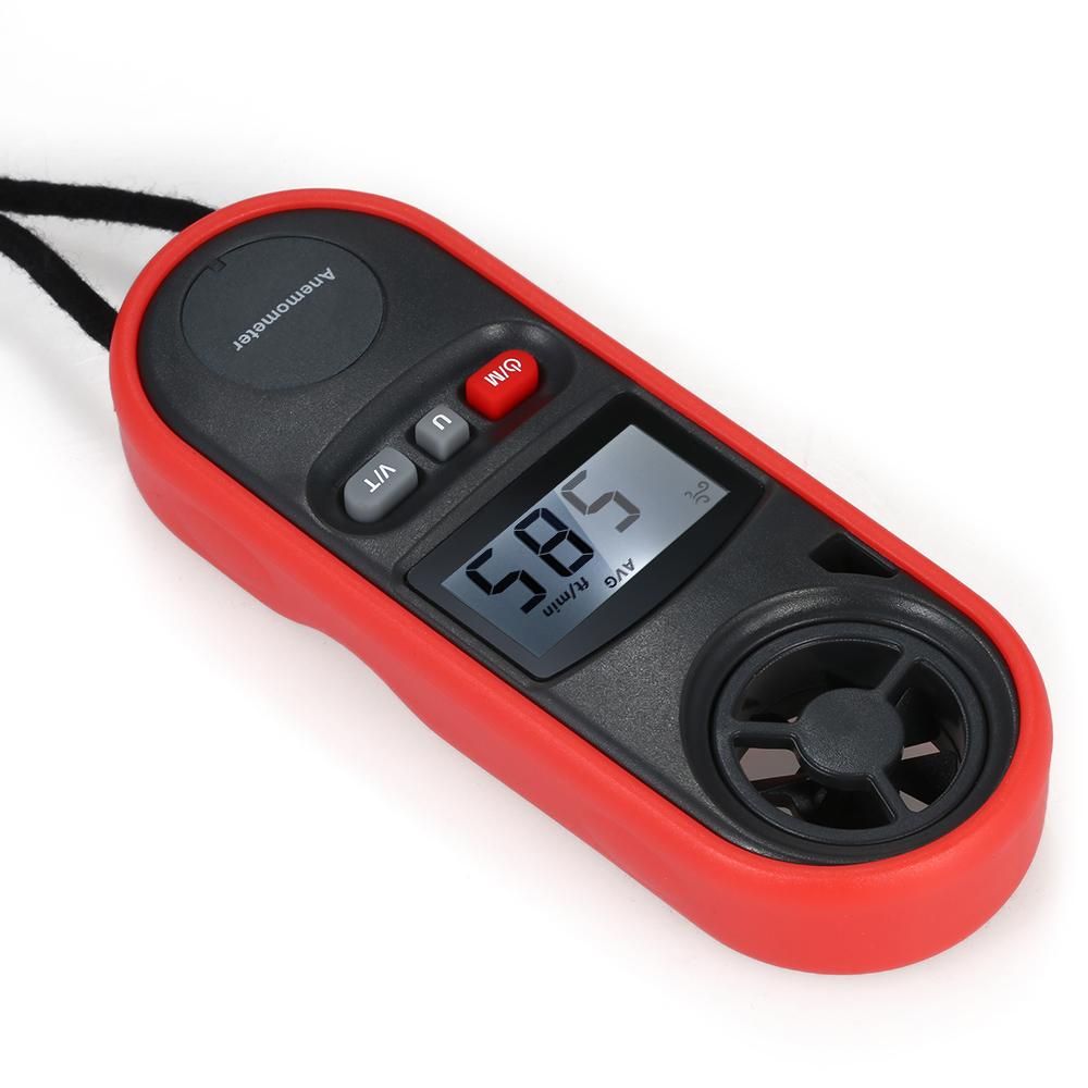 Mini Digital Anemometer Beaufort Scale IP67 Thermometer Handheld Anemometro Pocket Wind Speed Meter Air Velocity Wind Temperature Speed Chill Indicator Measure Meter  Backlight LCD with Max/AVG Mode