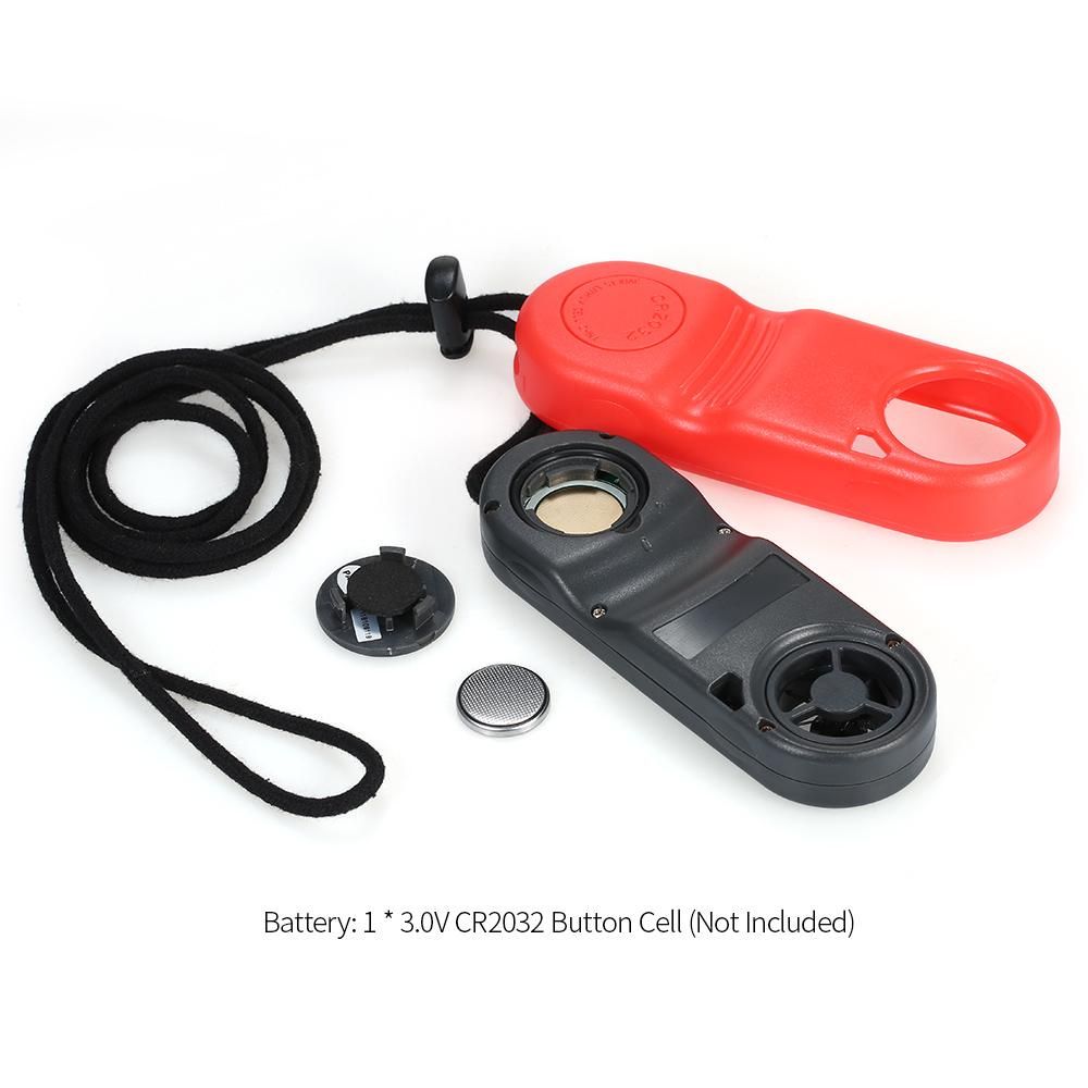 Mini Digital Anemometer Beaufort Scale IP67 Thermometer Handheld Anemometro Pocket Wind Speed Meter Air Velocity Wind Temperature Speed Chill Indicator Measure Meter  Backlight LCD with Max/AVG Mode