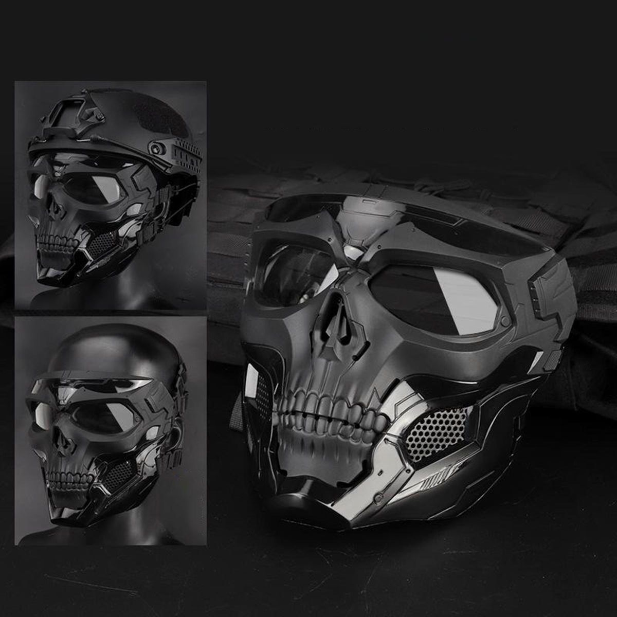 Face Mask Outdoor Hunting Protective Full Face Masks Black