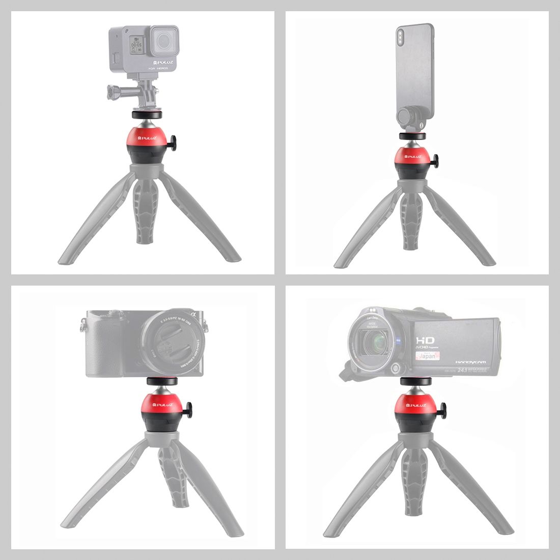 PULUZ Aluminum Alloy Ball Head ABS Tripod Adapter