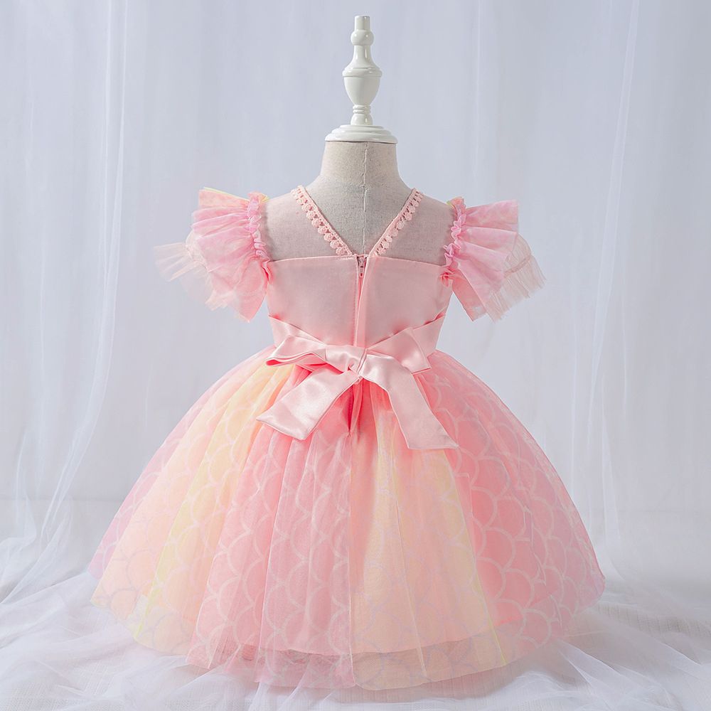 BABY GIRL QUALITY FIRST BIRTHDAY PRETTY GOWN - PINK - BG3