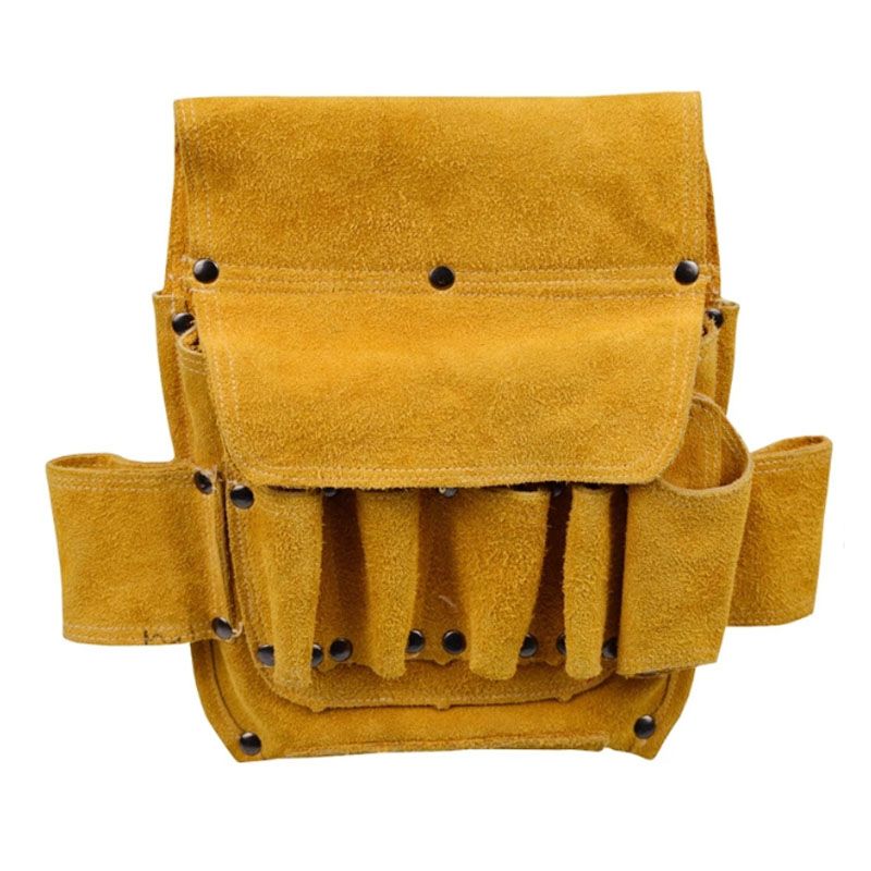 Cowhide Wear Resistant Electrician Tool Waist Bag Toolkit