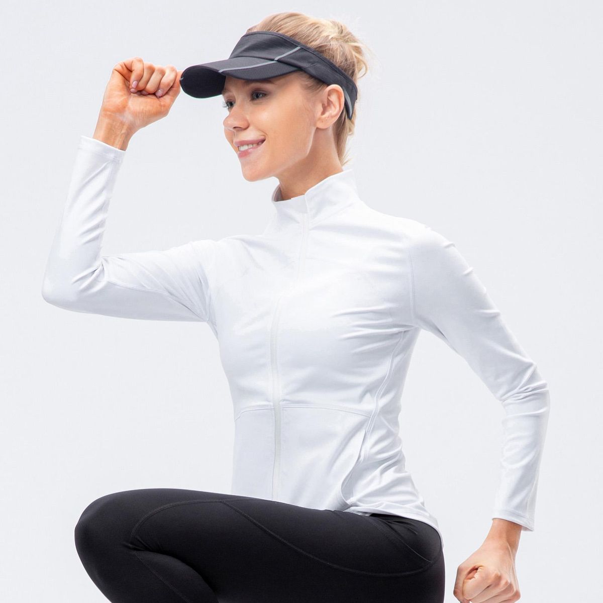 Women Sports Fleece Jacket Slim Fit Side Pockets Zipper Stand Collar Climbing Running Workout Coats