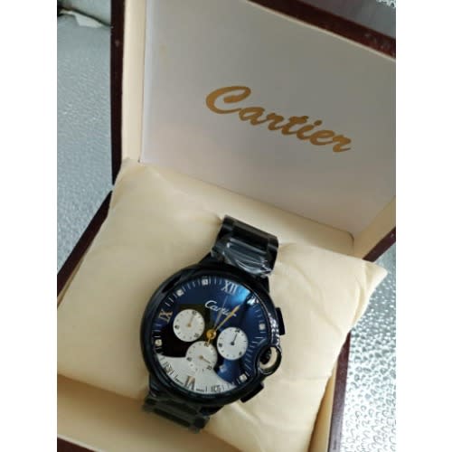 Full Steel Bracelet Waterproof Wristwatch For Men - Black
