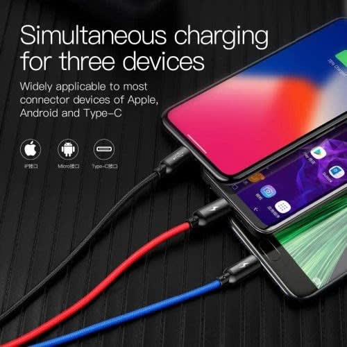 3-in-1 Cable - Micro + Lightning + Type-c - 1.2m
