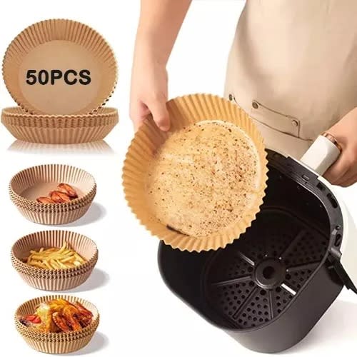 Heat Resistant Air Fryer Disposable Lining Papers - 50pcs