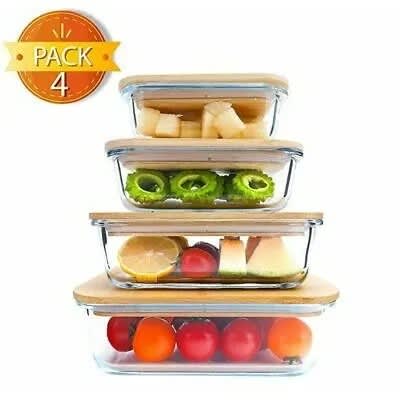 Glass Food Containers With Bamboo Lids