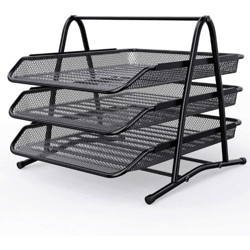 3 Tier Mesh Document Tray Filing Data Rack