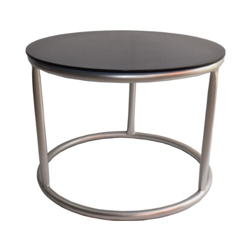 Bestline Modern Nesting Round Tables -Set Of 2- Black Glass
