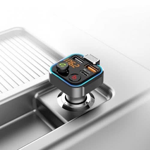Car Charger + FM Transmitter With 24w Pd Port & Qc 3.0