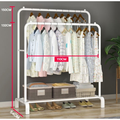 Floor Standing Clothes Hanger-White
