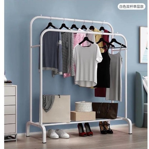 Floor Standing Clothes Hanger-White