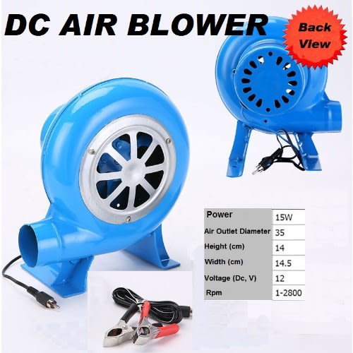 Dc Electric Air Blower With Wired Alligator Clip - 12v - 15W