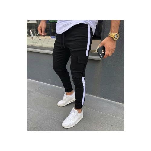 Black Combat `With White Stripe