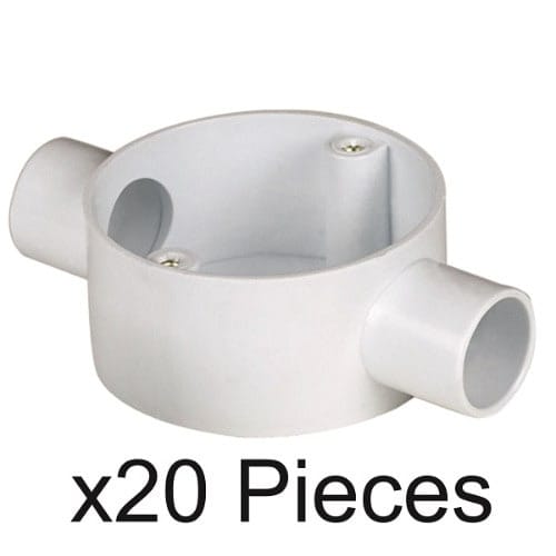 20mm Pvc Through Box - 20 Pieces