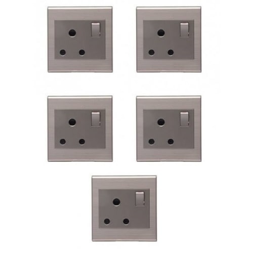 15a Sockets - Grey - 5 Pieces