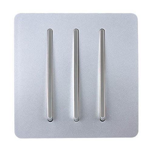 3 Gang Slim Button Silver Switch