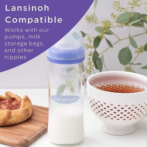 Glass Baby Bottles For Breastfeeding Babies, 8 Ounces, 4 Count