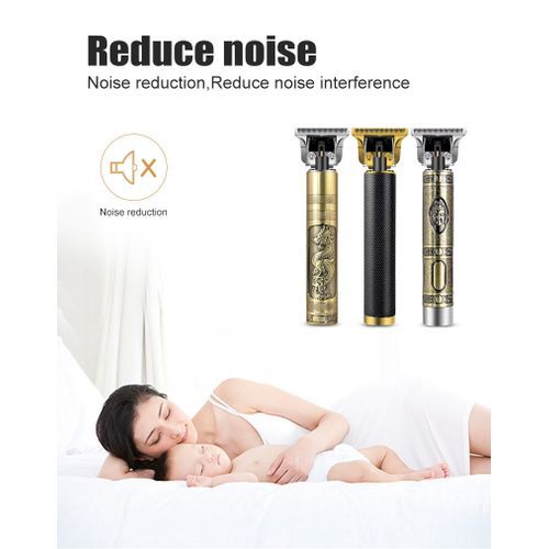 Rechargeable Metal Simple Style Hair Clipper Black Gold