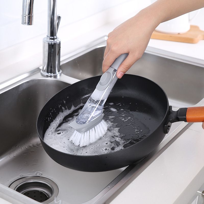 Soap Dispensing Dish Washing Brush With Handle