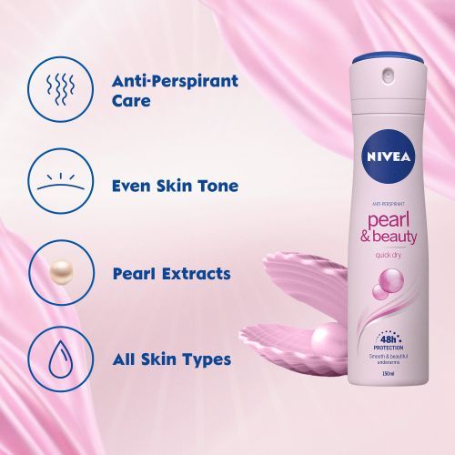 Pearl & Beauty Anti-Perspirant Spray For Women, 48h - 200ml (Pack Of 2)