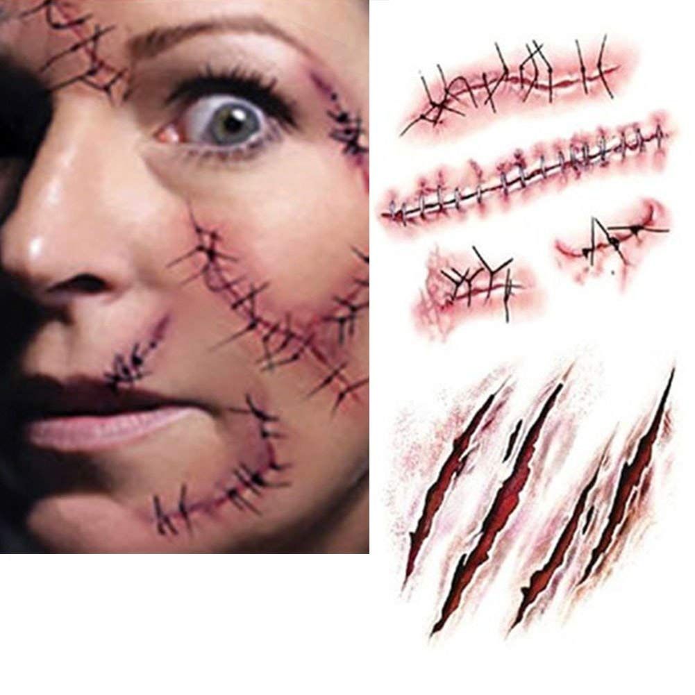 Halloween Costume Zombie Scars Tattoos Costume Makeup Sticker