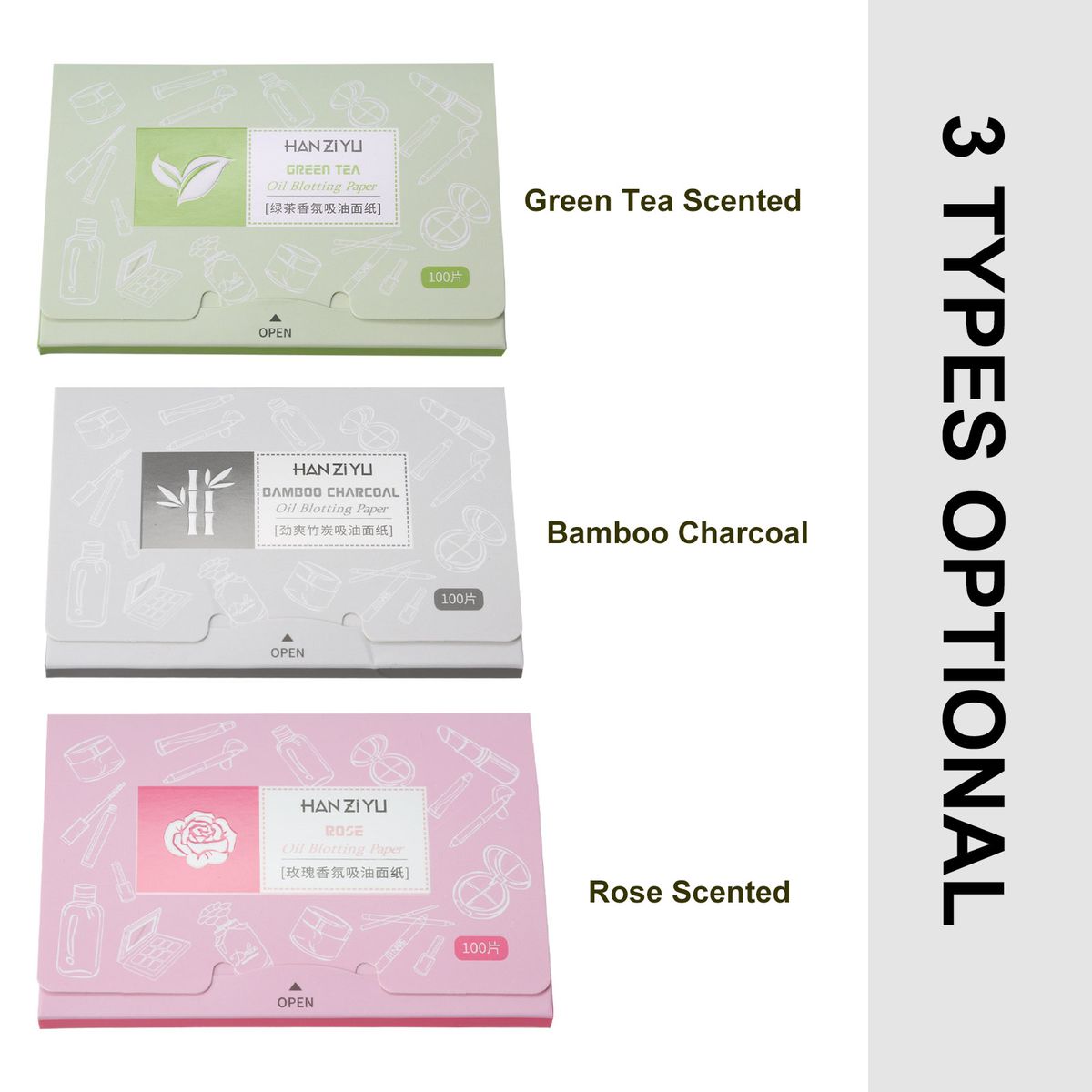 100 Sheets Facial Absorbent Paper Oil Absorbing Sheets Oil