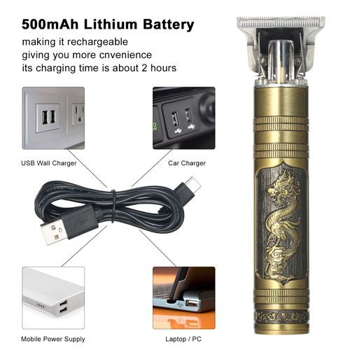 Dragon Monster Rechargeable Metal Hair Clipper Gold