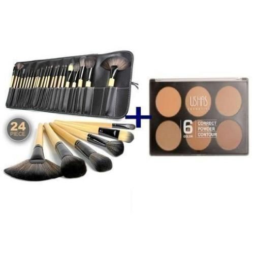 *6in1 Powder Palette:Generic 24pxs Makeup BrushSets##