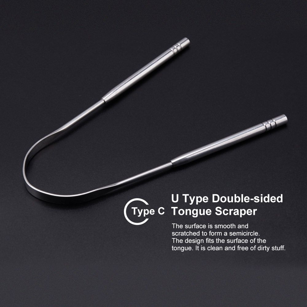 3PCS/Set Tongue Scraper Stainless Steel Oral Tongue Cleaner