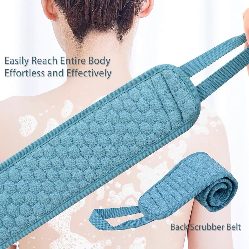 3 PCS Exfoliating Back Scrubber for Shower, Exfoliating Sponge Pad Bath Sponge Body Scrubbers Set Scrubber Strap for Shower Loofah Sponge for Men and Women
