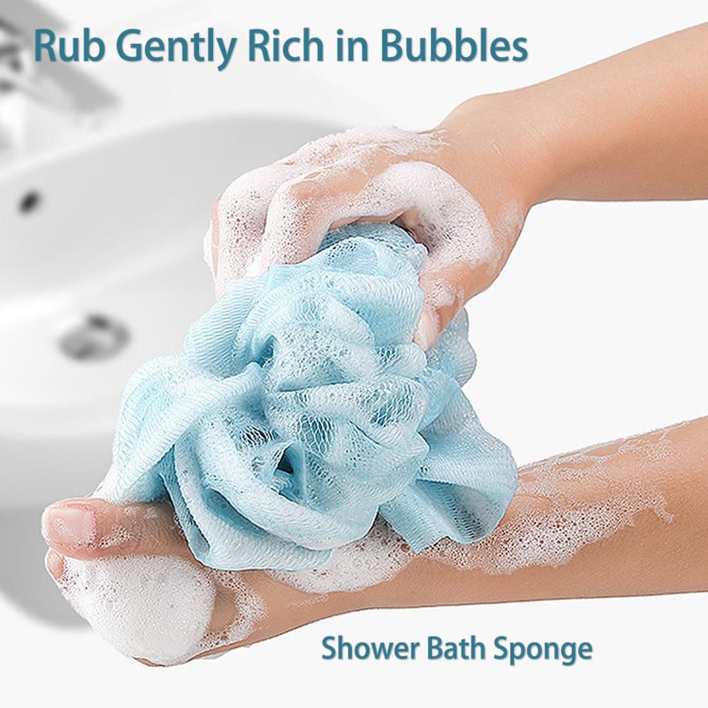 3 PCS Exfoliating Back Scrubber for Shower, Exfoliating Sponge Pad Bath Sponge Body Scrubbers Set Scrubber Strap for Shower Loofah Sponge for Men and Women