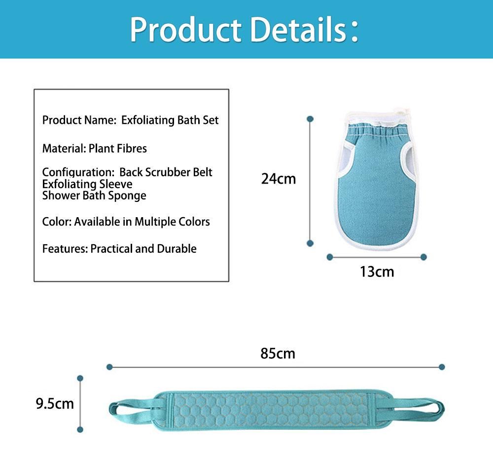 3 PCS Exfoliating Back Scrubber for Shower, Exfoliating Sponge Pad Bath Sponge Body Scrubbers Set Scrubber Strap for Shower Loofah Sponge for Men and Women