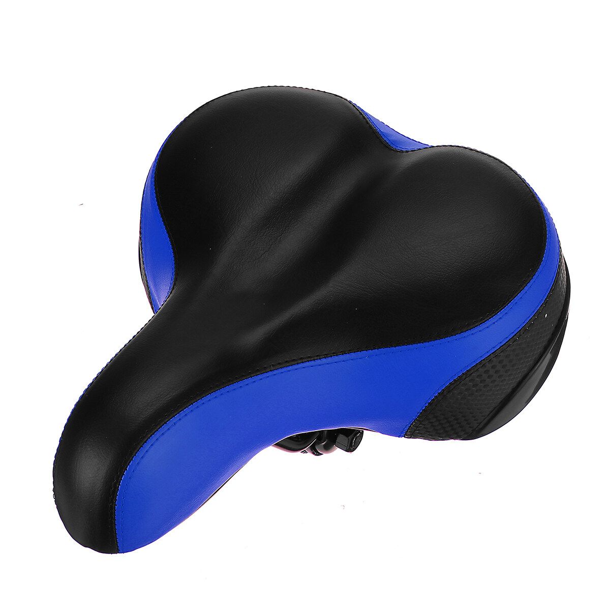 Bicycle Saddle Double-Spring Comfort Wide Big Pad Reflective Seat Blue