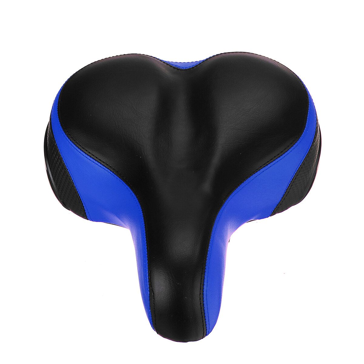 Bicycle Saddle Double-Spring Comfort Wide Big Pad Reflective Seat Blue