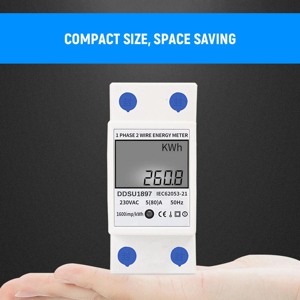 Digital Electric Energy Meter Single Phase DIN Rail