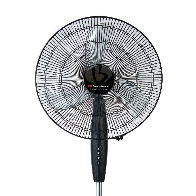 16 Inches Standing Fan (A1691) - Black + 2 Years Warranty