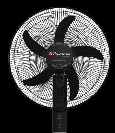 18" Inches Rechargeable Standing Fan with Remote  (RCF-1855) - Black
