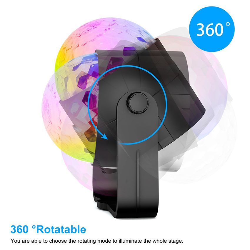 Sound Activated Rotating Disco Ball Party Lights Strobe Light 3W RGB LED Stage Lights For Christmas Home KTV Xmas Wedding Show