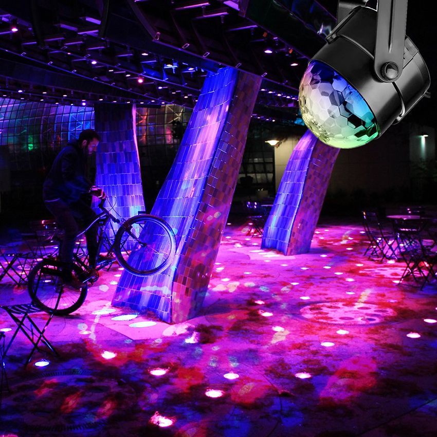 Sound Activated Rotating Disco Ball Party Lights Strobe Light 3W RGB LED Stage Lights For Christmas Home KTV Xmas Wedding Show