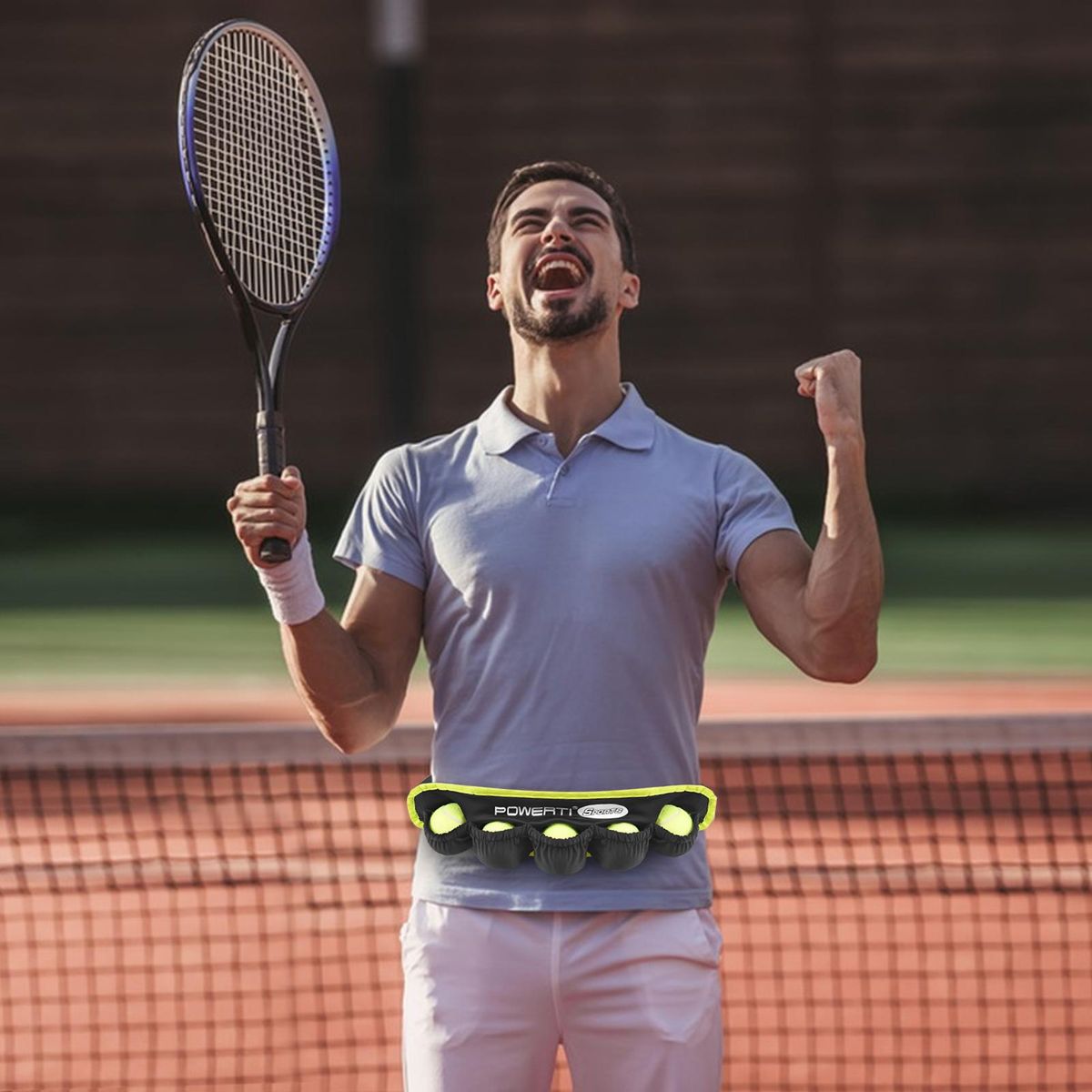 Tennis Ball Band for 5 Tennis Balls Holder Waist Bag Fanny Pack for Running Cycling Walking Jogging